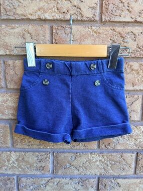 💫10/$25 • Isaac Mizrahi Navy Blue Button-Front Knit Shorts
